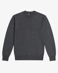 Pull col rond en laine mérinos gris