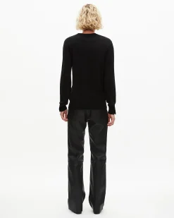 Pull col rond en laine mérinos noir
