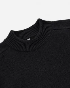 Pull col rond en laine noir