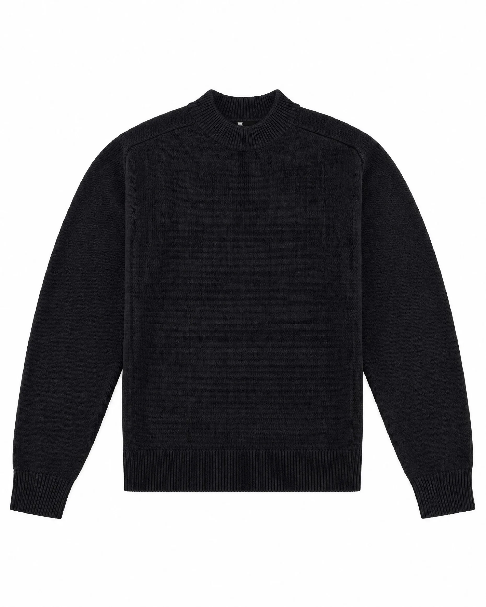 Pull col rond en laine noir