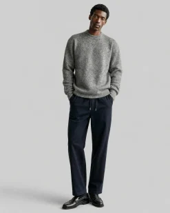 Pull col rond en mohair gris