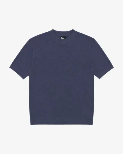 Pull col rond marine
