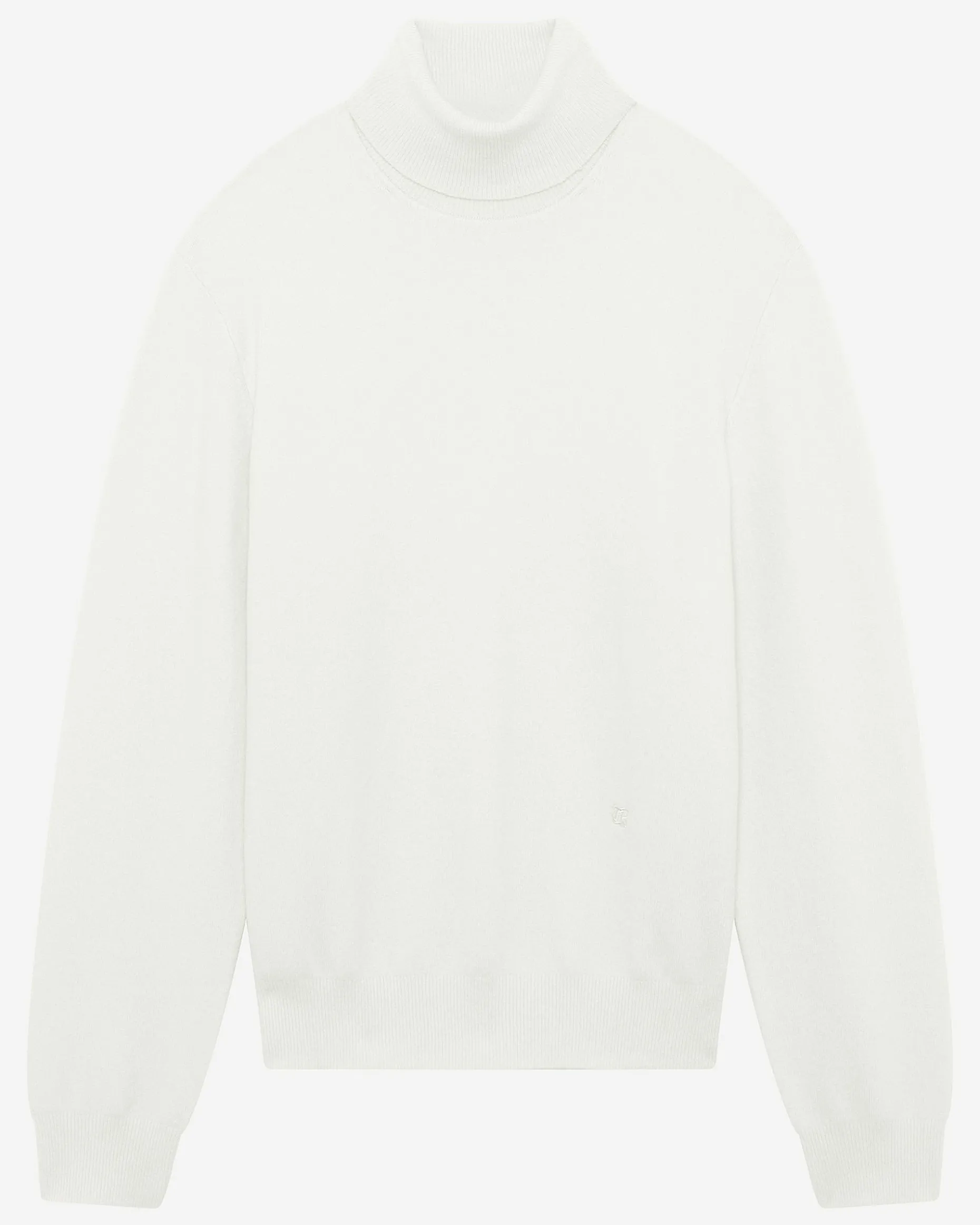 Pull col roulé en cachemire écru