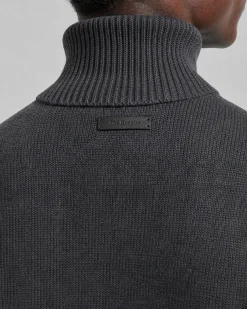 Pull col roulé en laine Mérinos gris