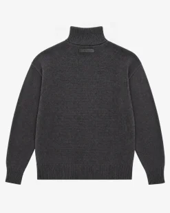 Pull col roulé en laine Mérinos gris