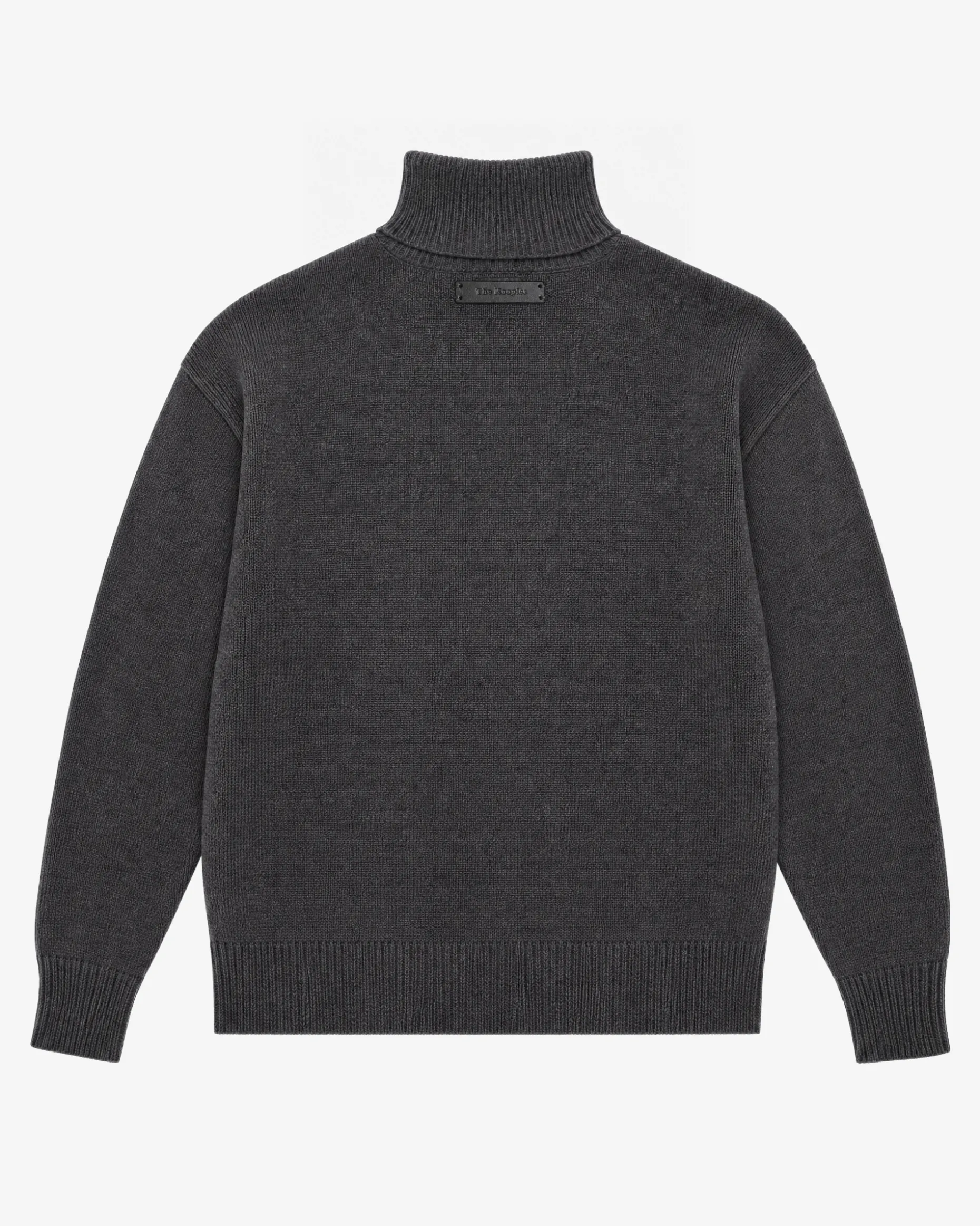 Pull col roulé en laine Mérinos gris
