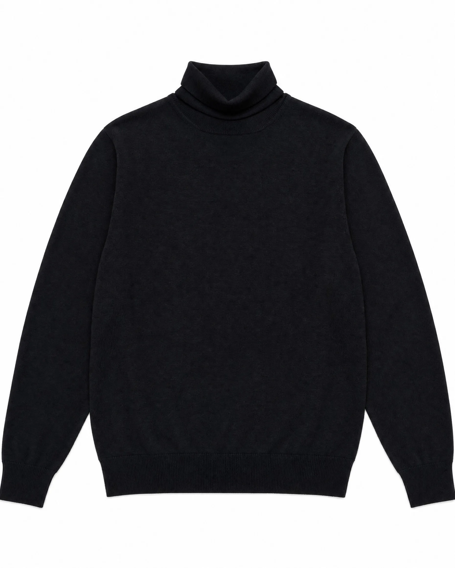 Pull col roulé en laine mérinos noir