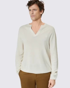 Pull col tunisien beige