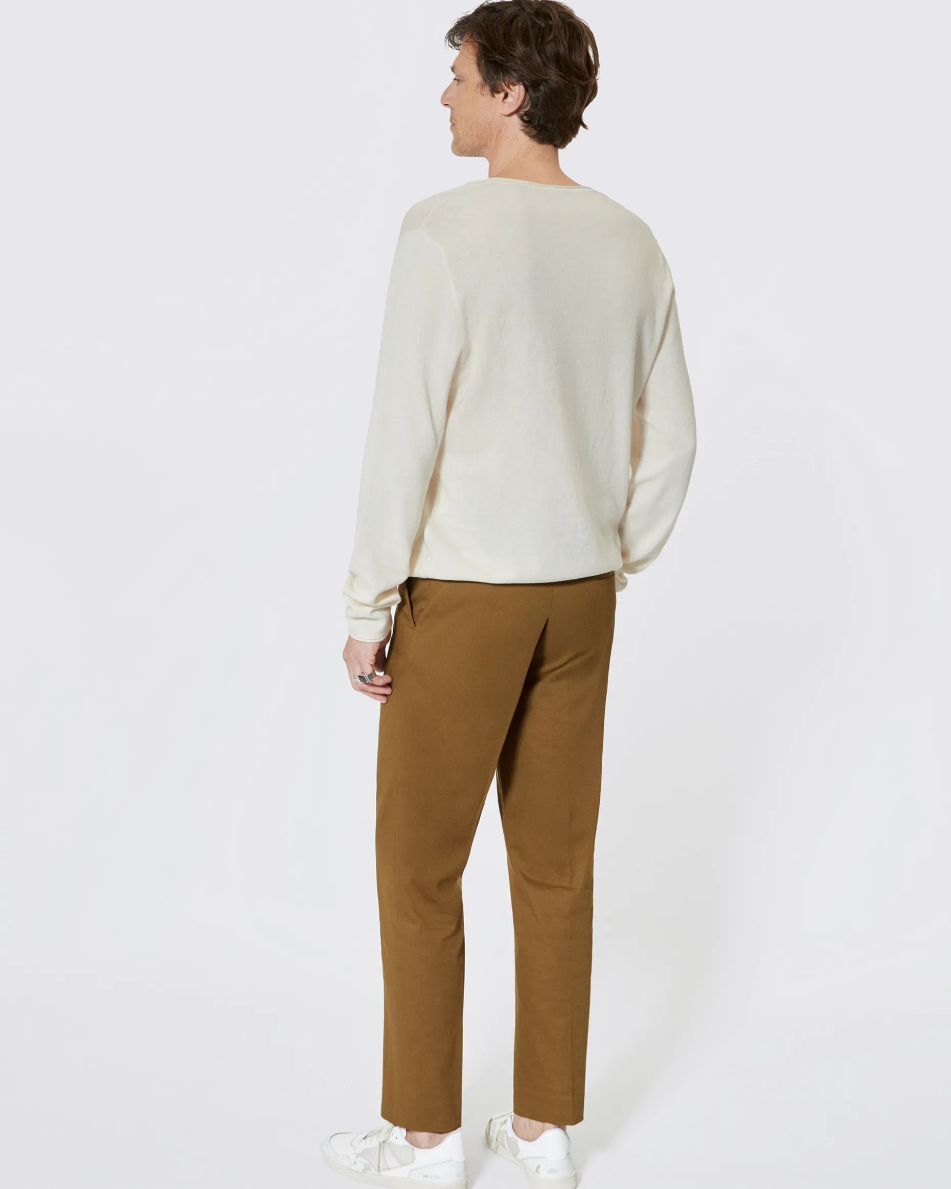 Pull col tunisien beige