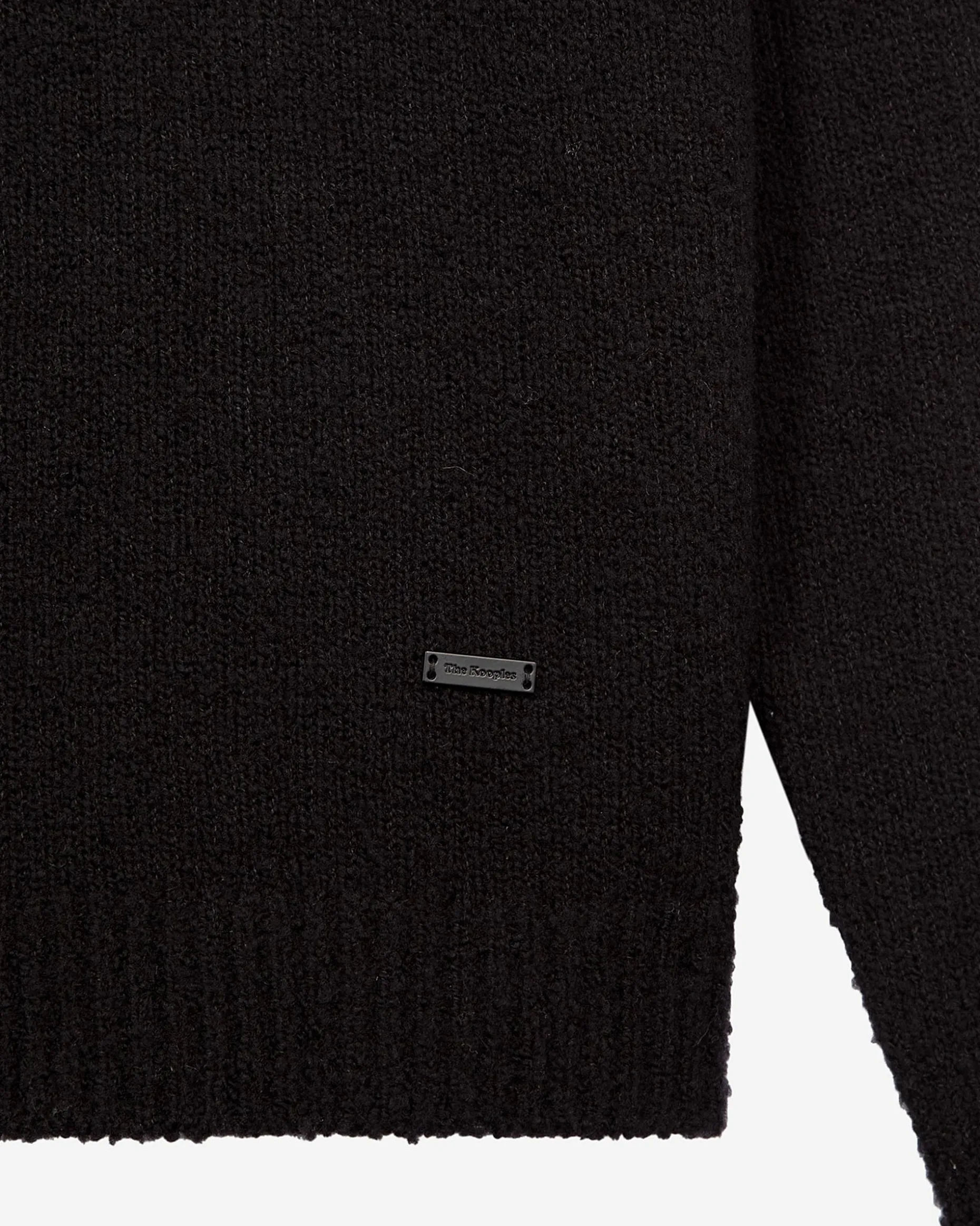 Pull col tunisien en laine noir
