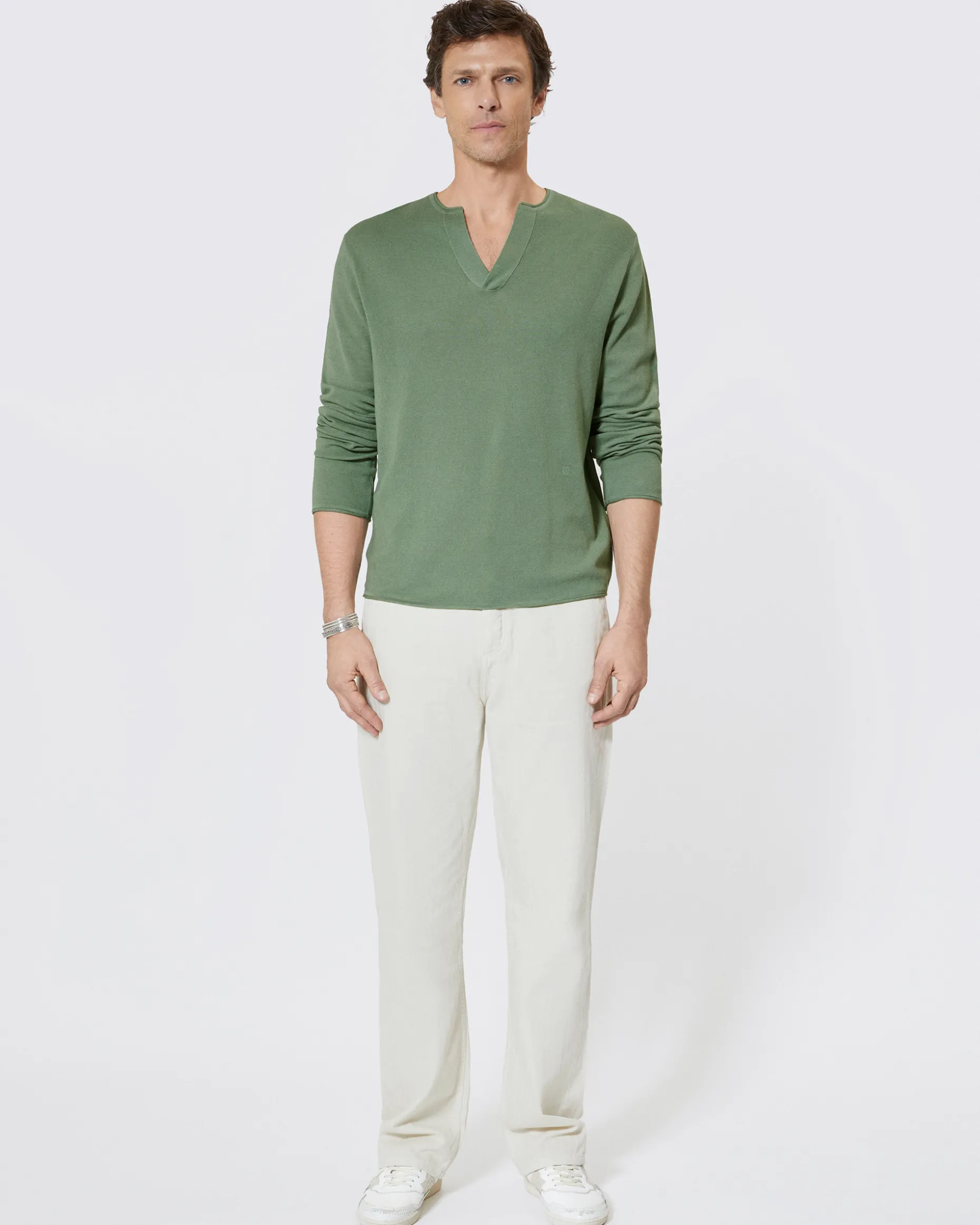 Pull col tunisien kaki