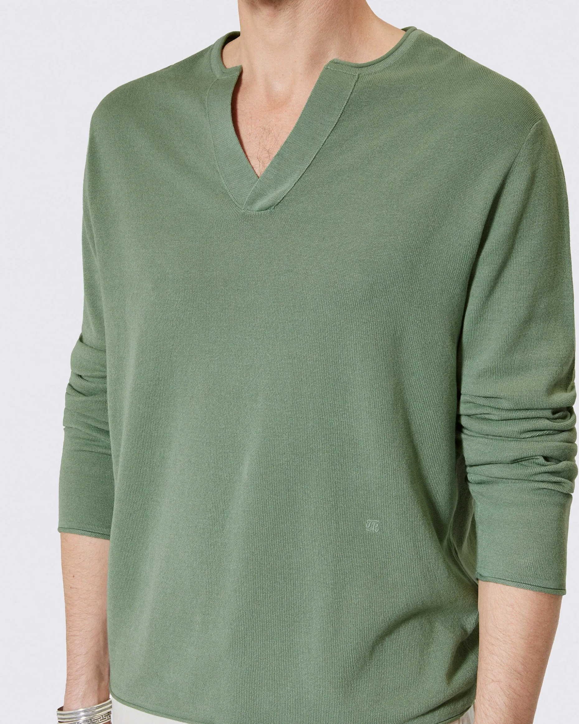 Pull col tunisien kaki
