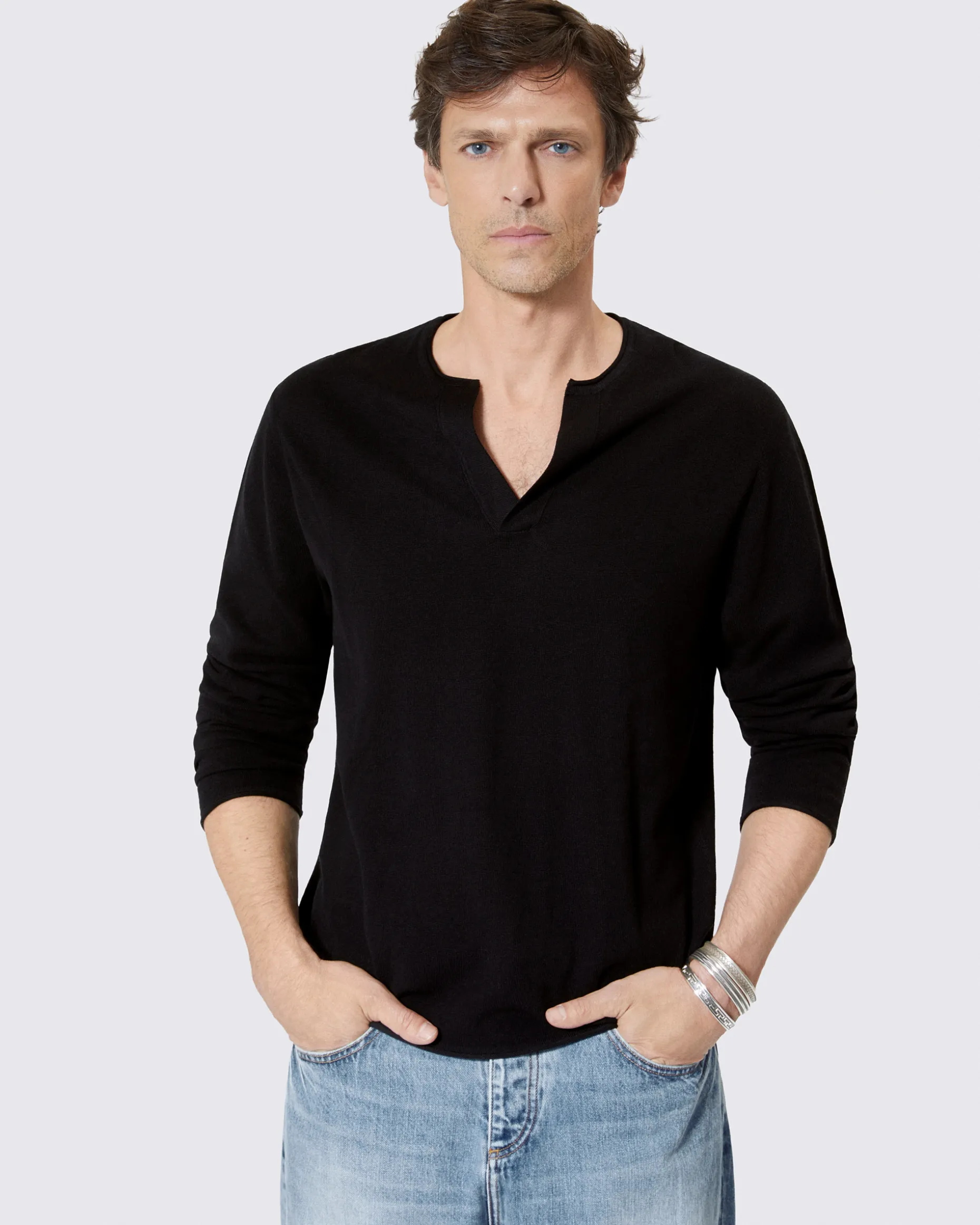 Pull col tunisien noir