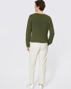 Pull col tunisien vert
