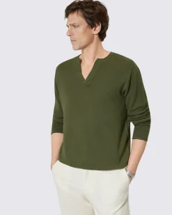 Pull col tunisien vert