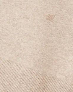 Pull col V en cachemire beige
