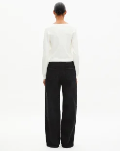 Pull effet trompe l'œil avec dentelle ecru