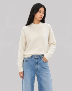 Pull en laine et cachemire ecru