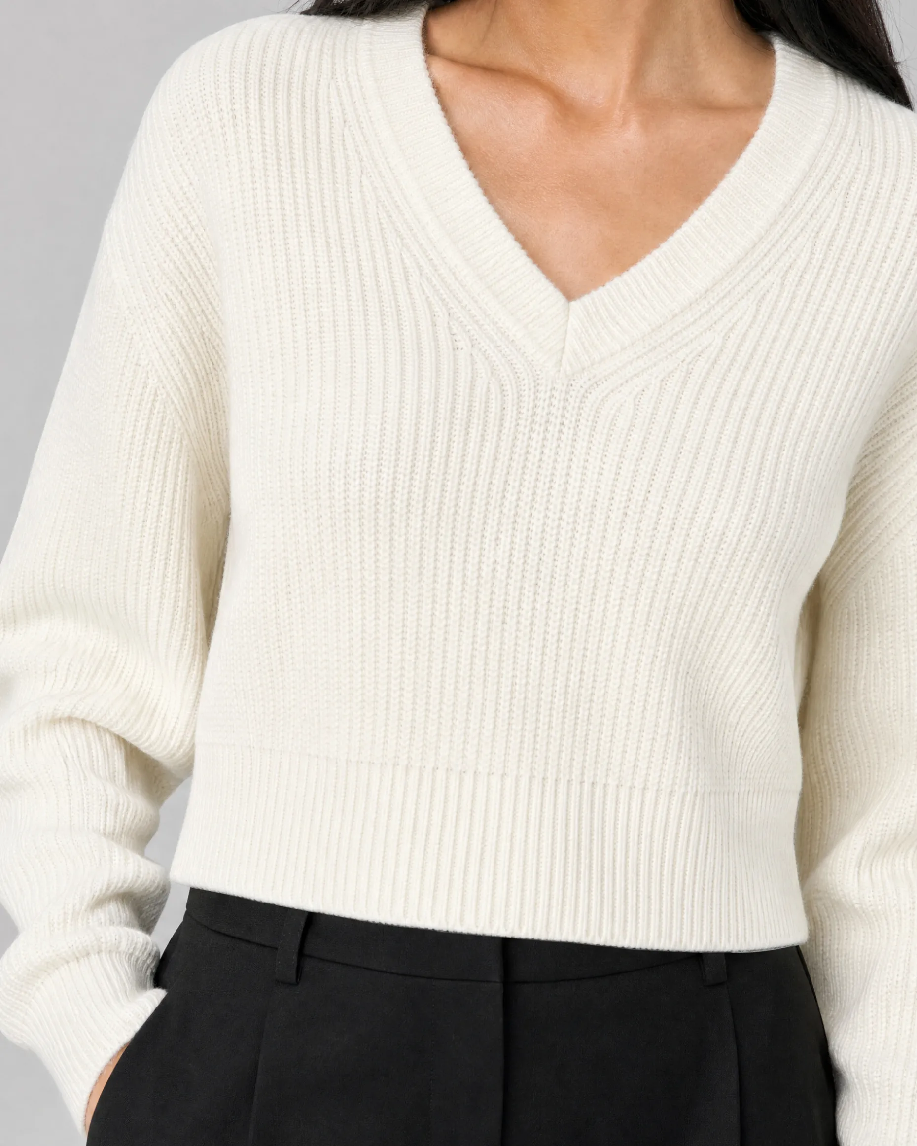 Pull en laine mérinos écru