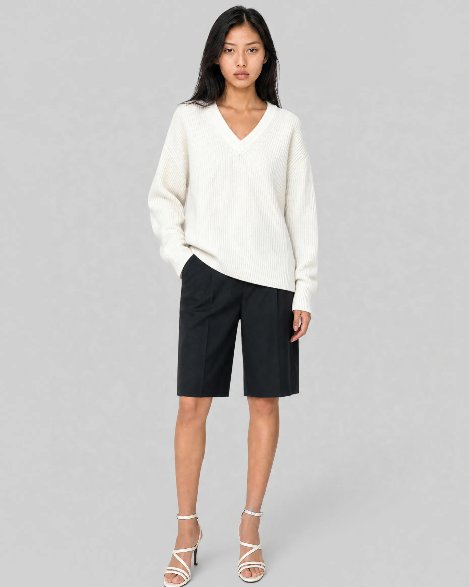 Pull en laine mérinos écru