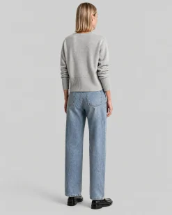 Pull en laine mérinos et cachemire bleu