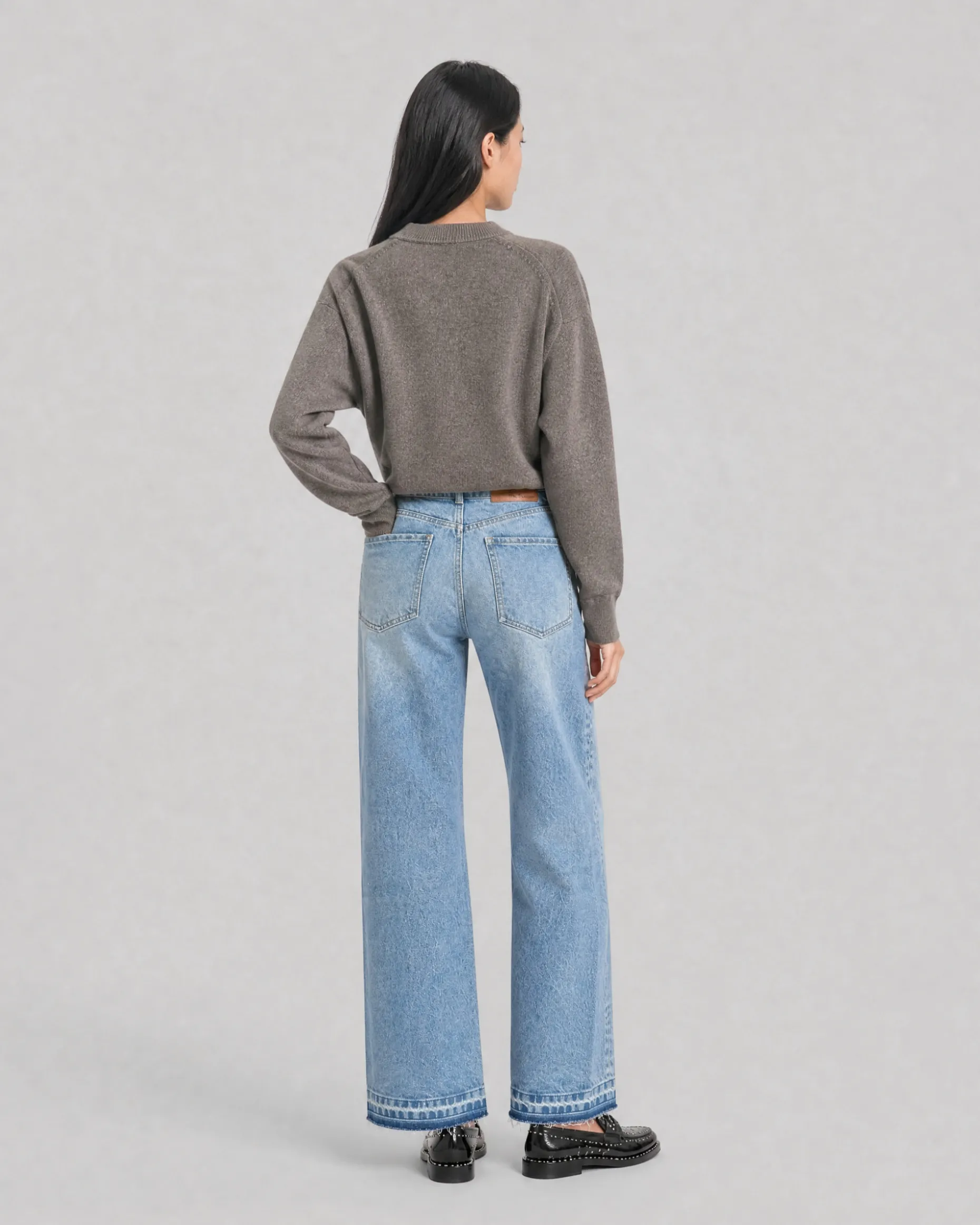 Pull en laine mérinos et cachemire marron