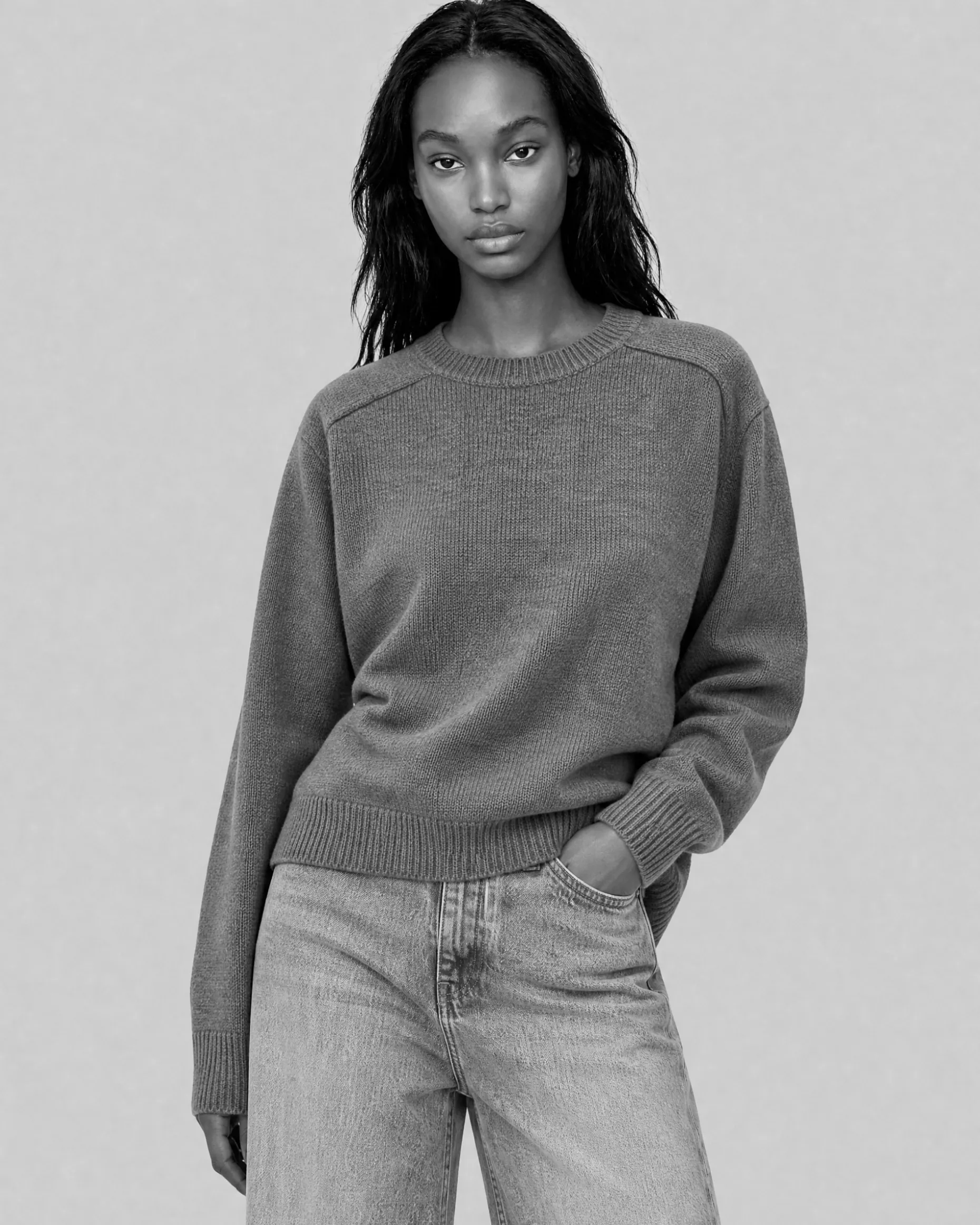 Pull en laine mérinos gris