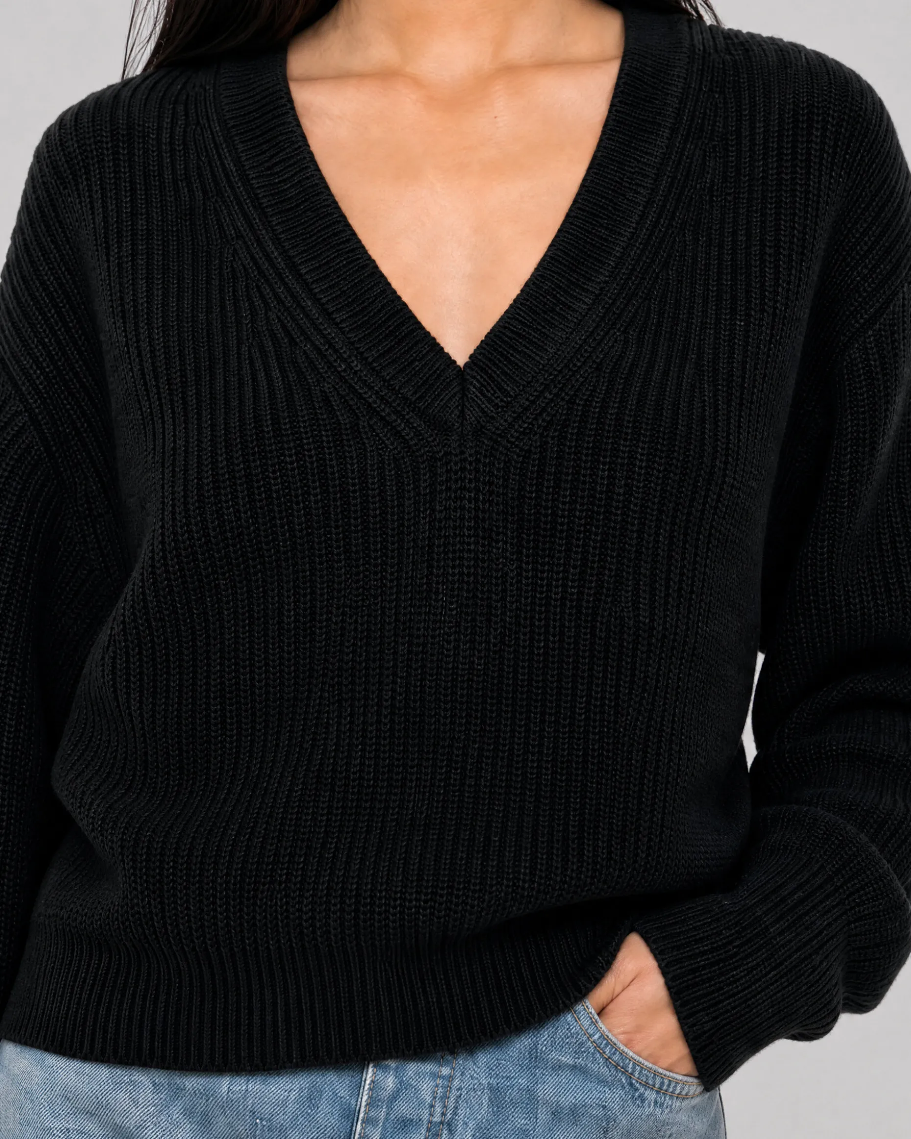 Pull en laine mérinos noir