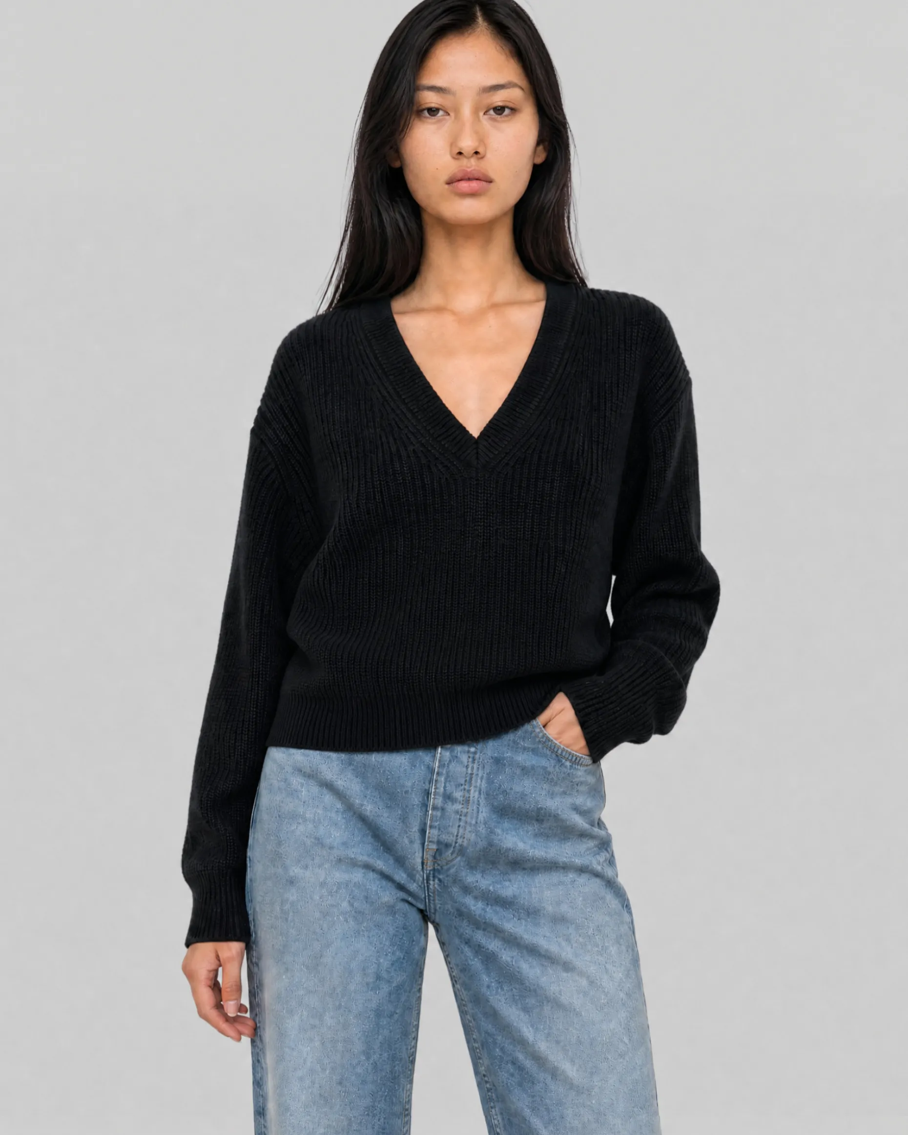 Pull en laine mérinos noir