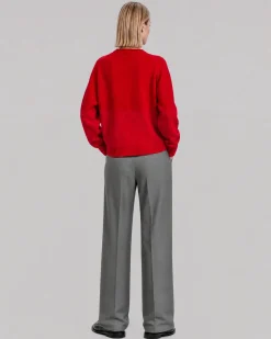 Pull en laine mérinos rouge