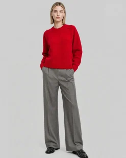 Pull en laine mérinos rouge