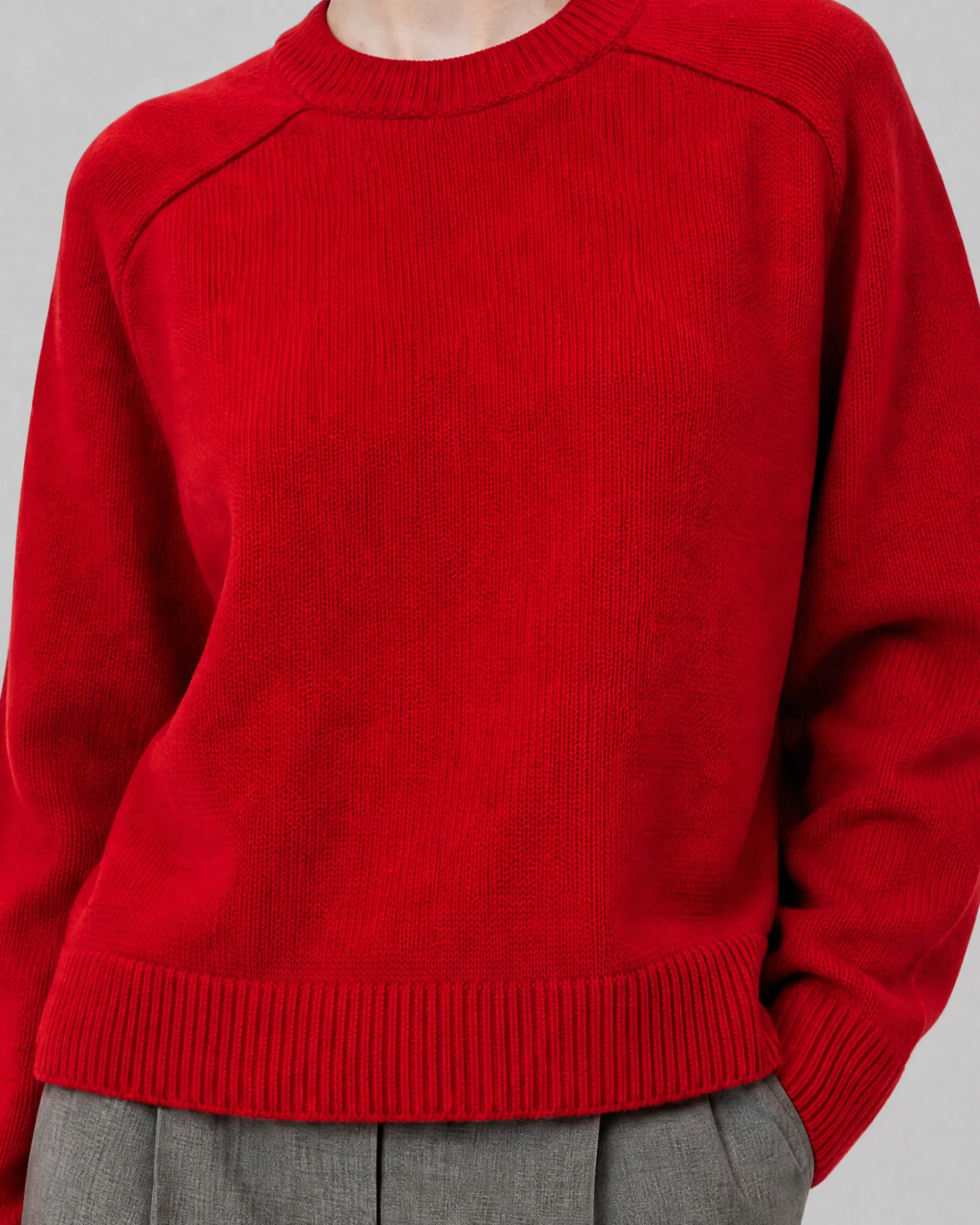 Pull en laine mérinos rouge