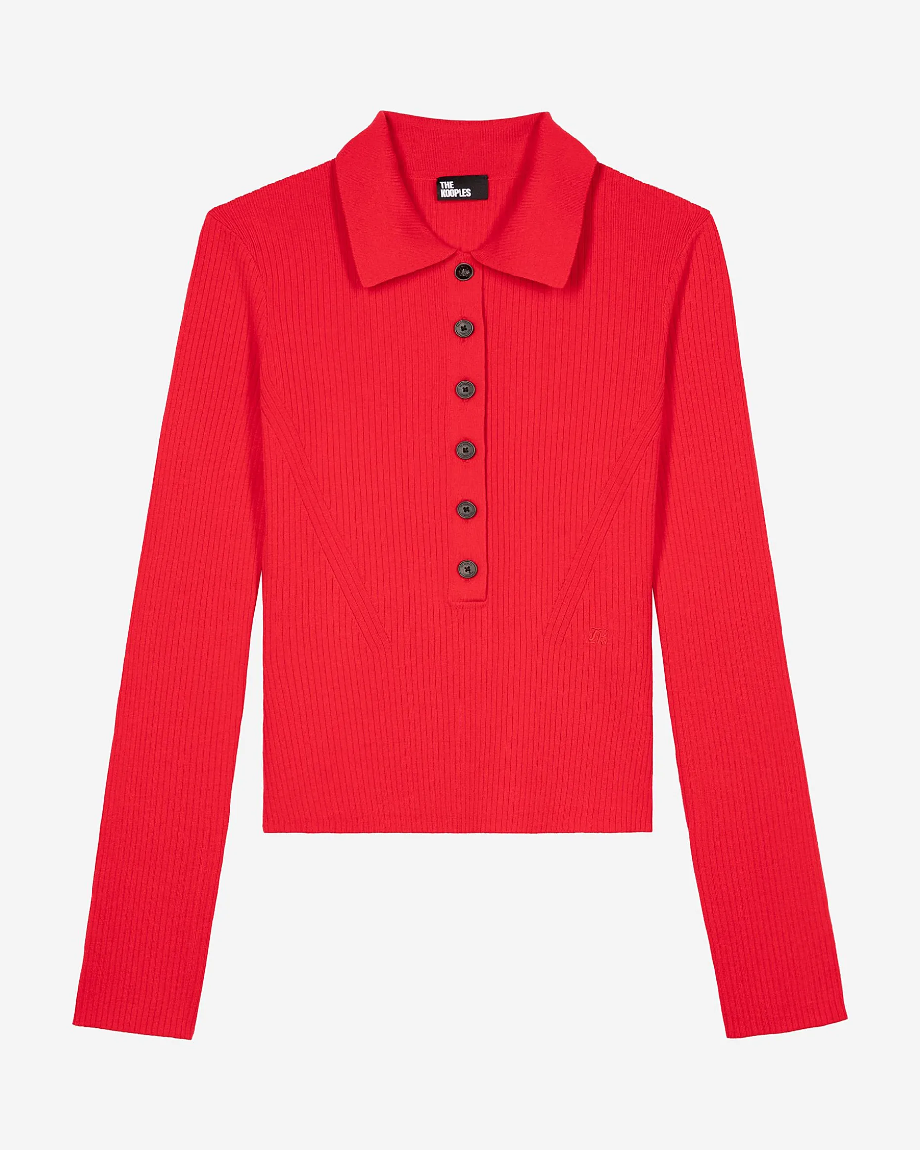 Pull en maille côtelée rouge