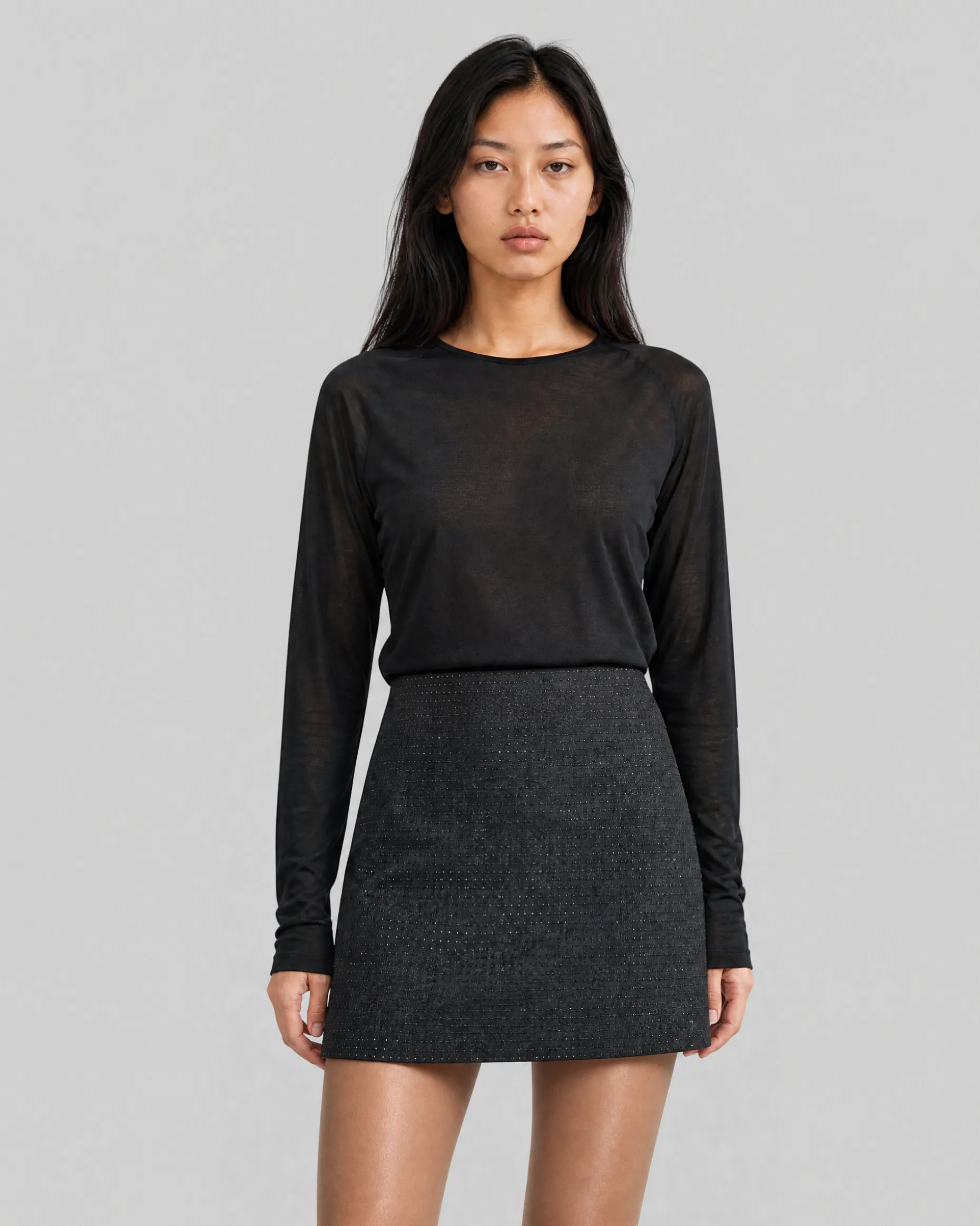 Pull en maille fine noir