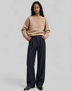 Pull en mohair mélangé beige
