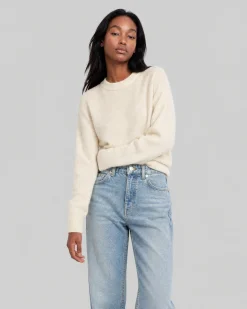 Pull en mohair mélangé ecru