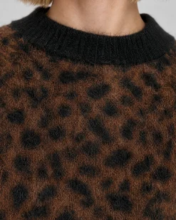 Pull en mohair mélangé motif léopard