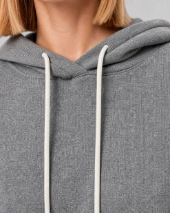 Pull façon sweatshirt en laine mérinos et cachemire gris