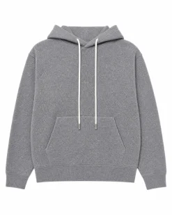 Pull façon sweatshirt en laine mérinos et cachemire gris