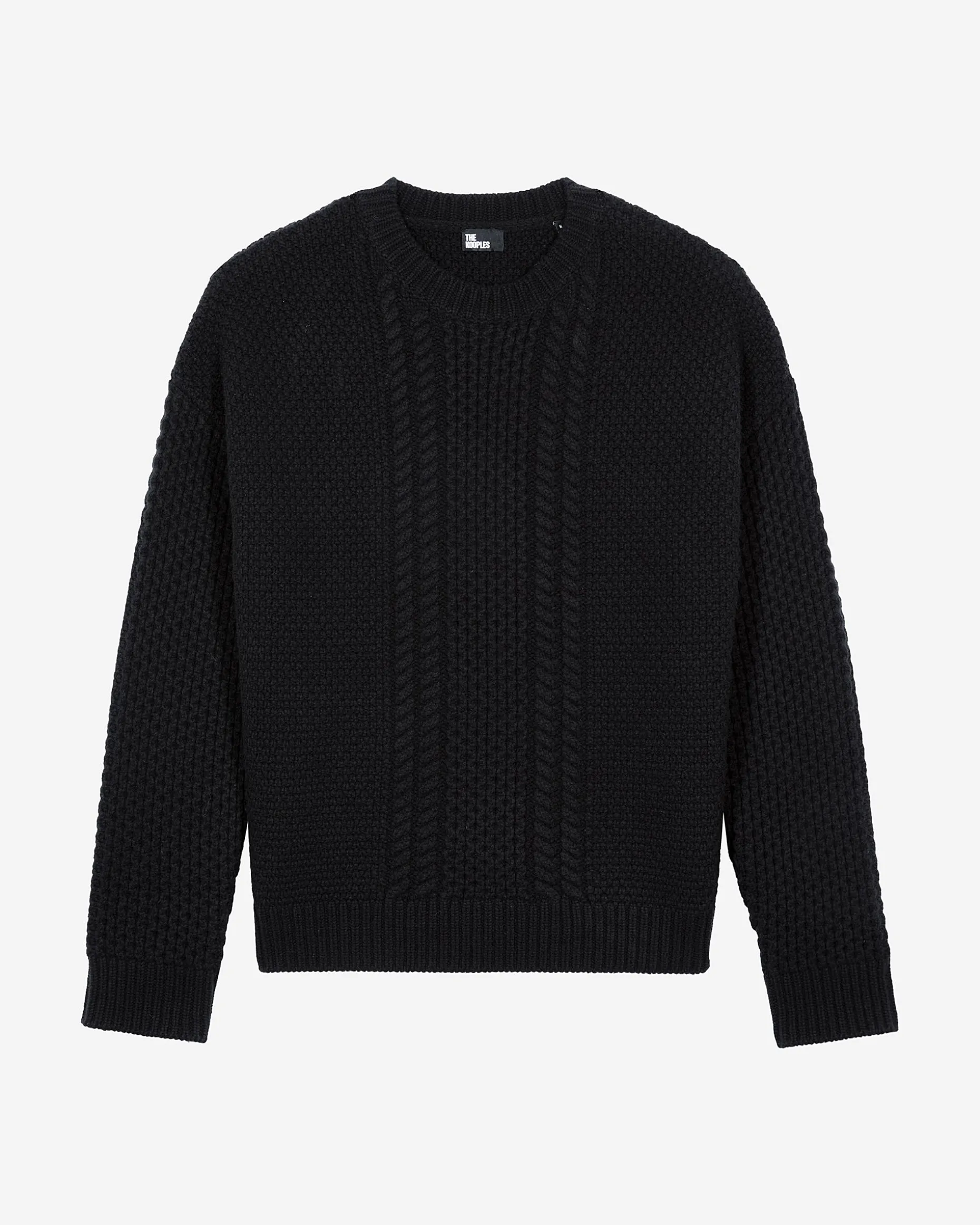 Pull torsadé en laine noir
