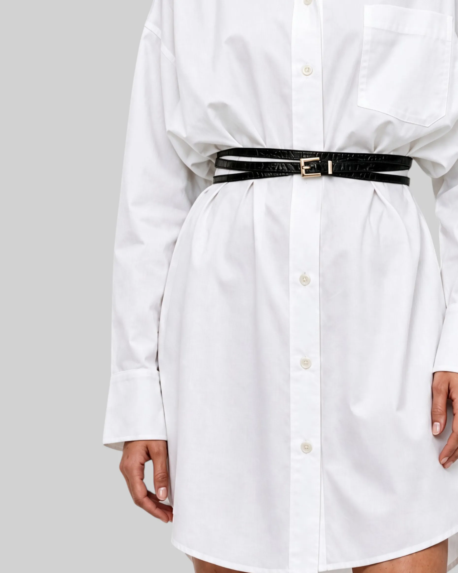 Robe chemise courte en coton blanche