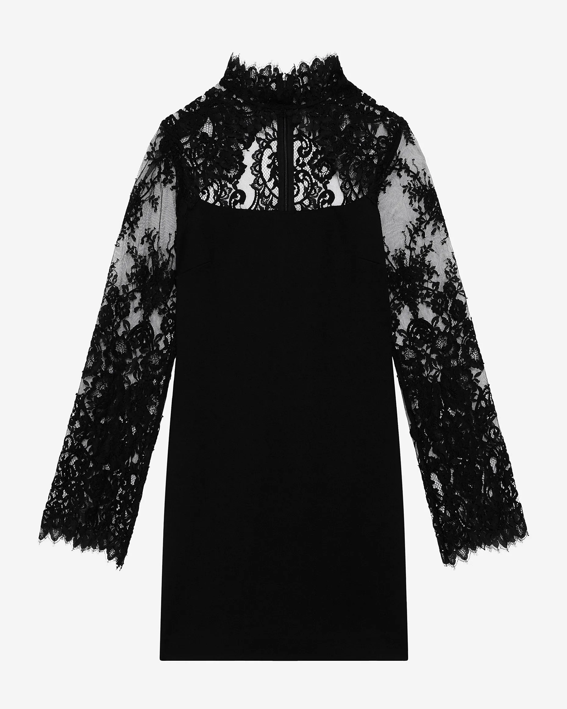 Robe courte avec dentelle noire
