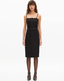 Robe courte avec détails de nœuds noire