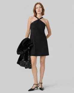 Robe courte avec strass noire