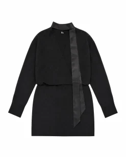 Robe courte cache-cœur noire