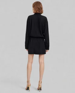 Robe courte cache-cœur noire