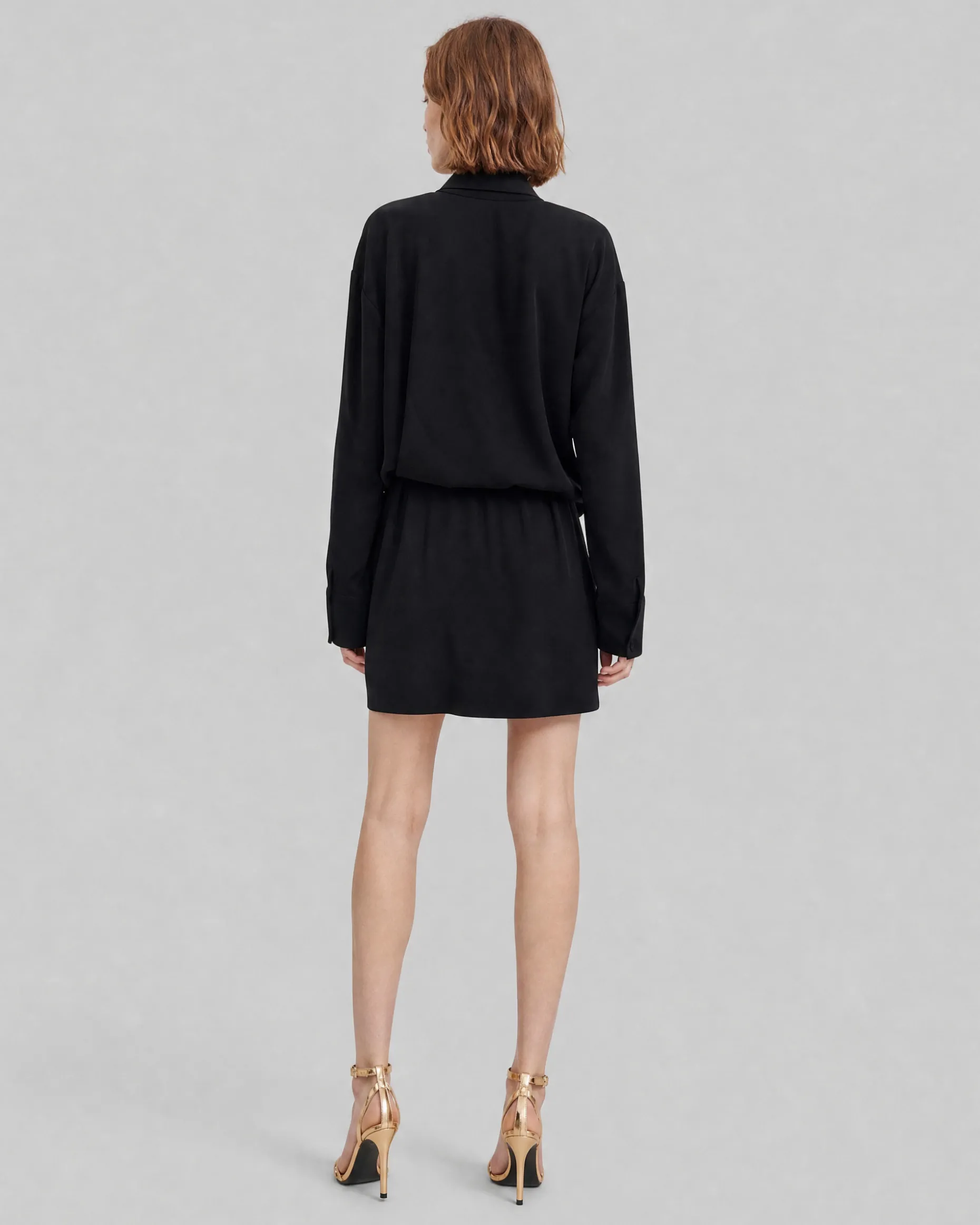 Robe courte cache-cœur noire