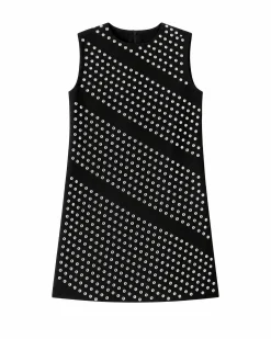 Robe courte cloutée noire