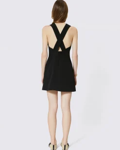 Robe courte dos croisé noire