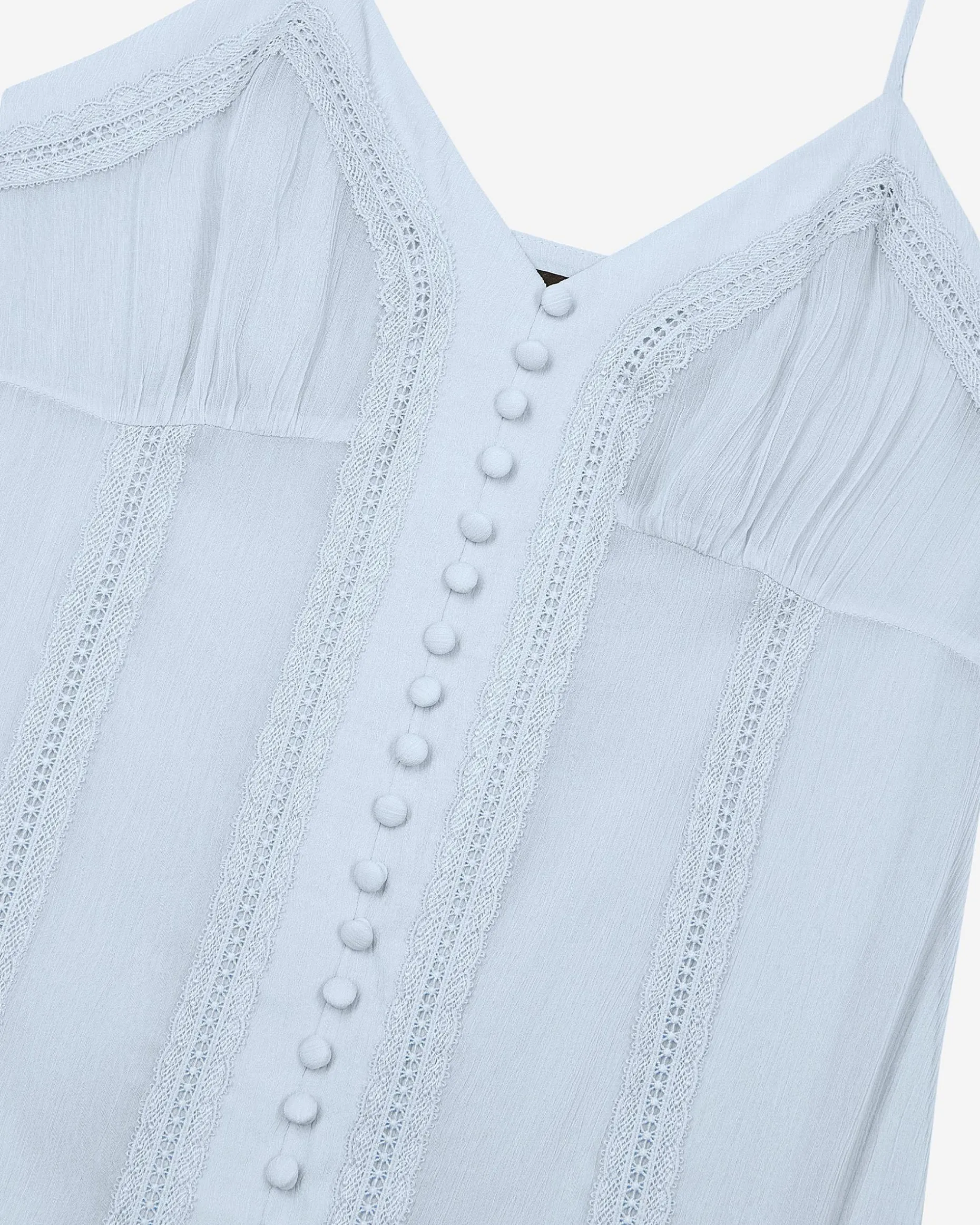 Robe courte détails dentelle bleue
